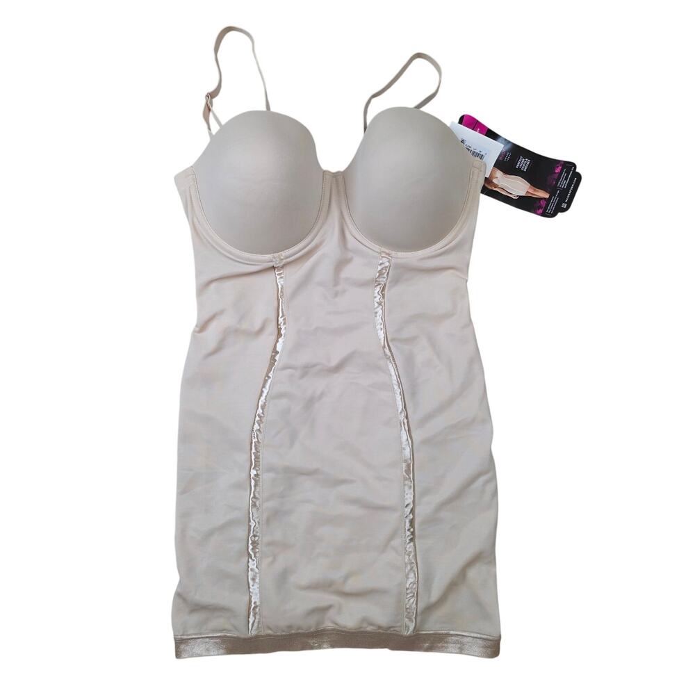 Maidenform Shapewear Slip Womens 38D Nude Built In Bra Ultra Firm Control NWT